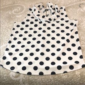 Ann Taylor Factory polka dot sleeveless blouse XS
